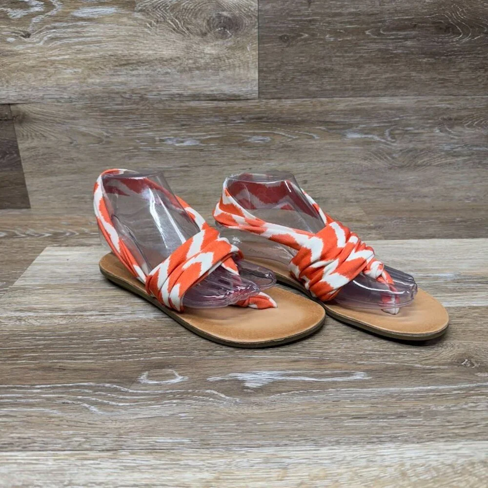 Dirty Laundry Beebop Coral Zigzag Sandals Women's Size 6